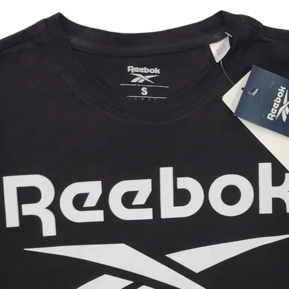 Reebok T-Shirts Mens Training Ri Big Logo Tee GS1614 (Sz S) Black - Picture 2 of 5